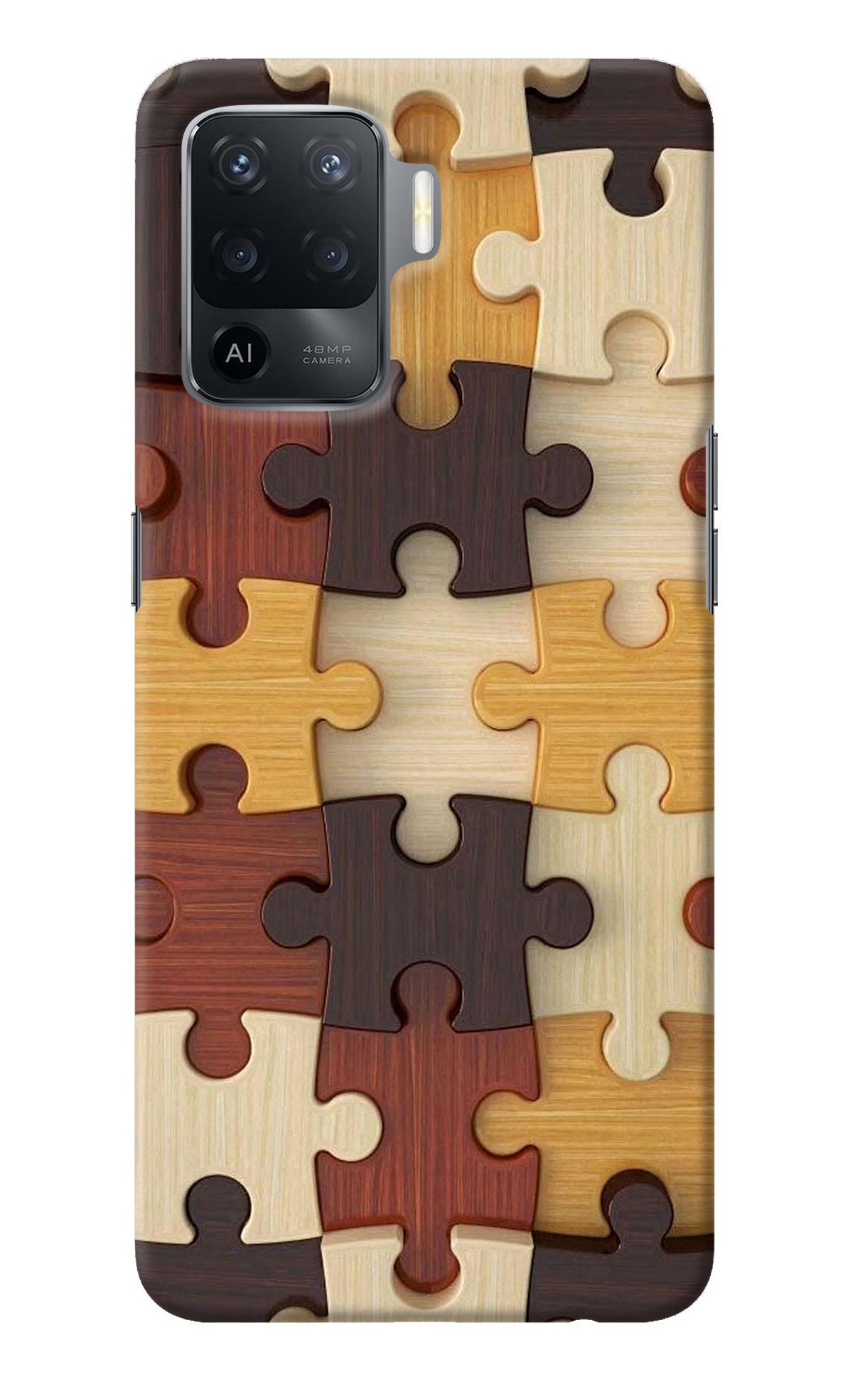 Wooden Puzzle Oppo F19 Pro Back Cover