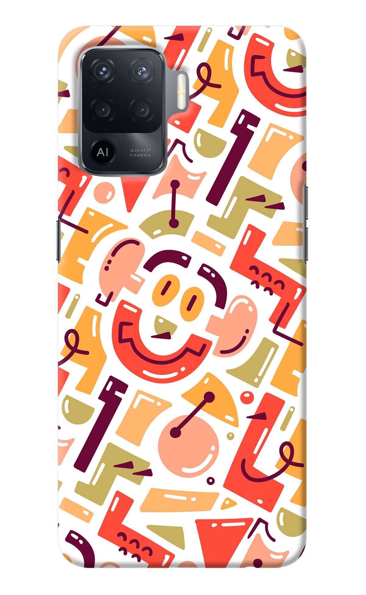 Doodle Pattern Oppo F19 Pro Back Cover