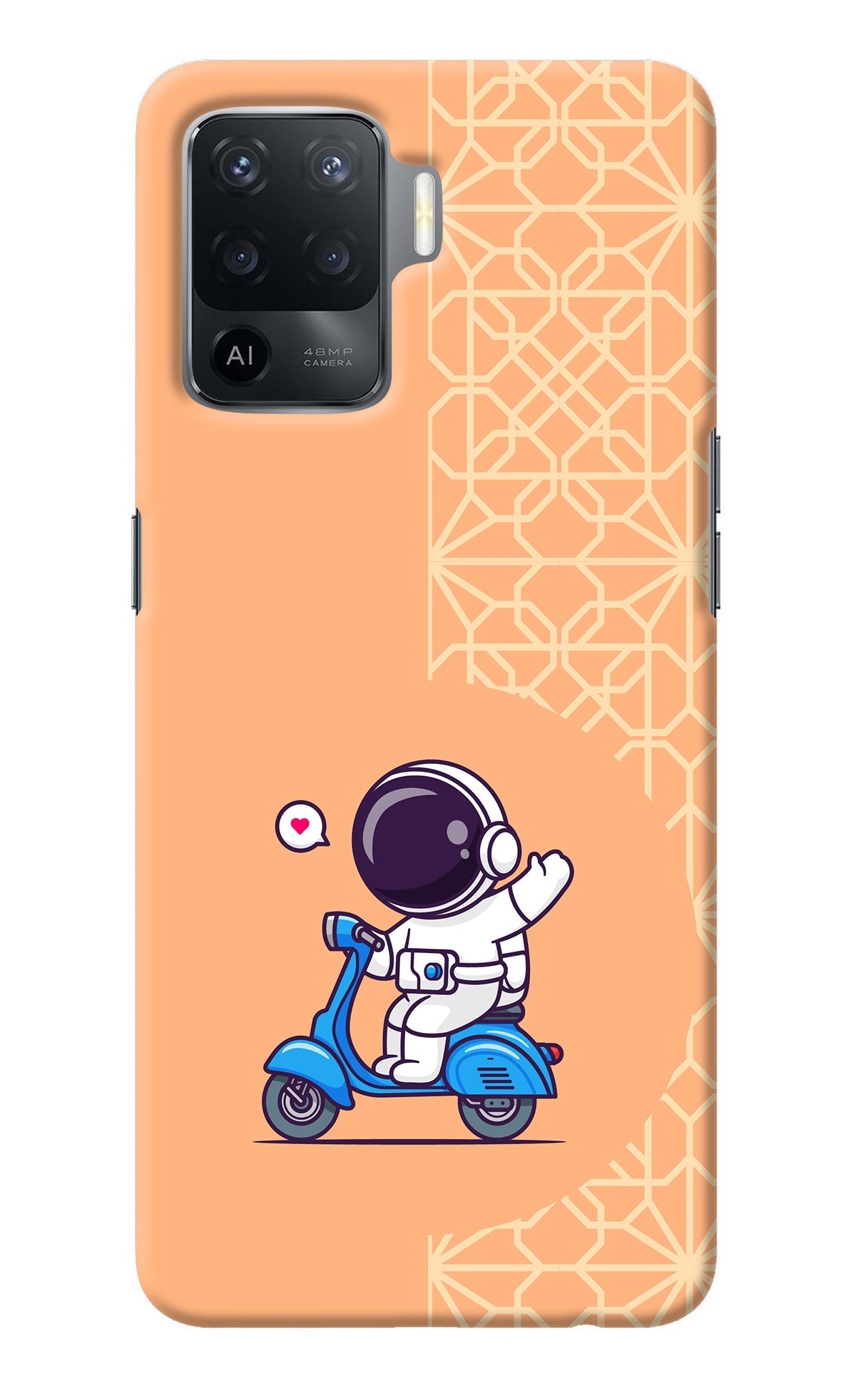 Cute Astronaut Riding Oppo F19 Pro Back Cover