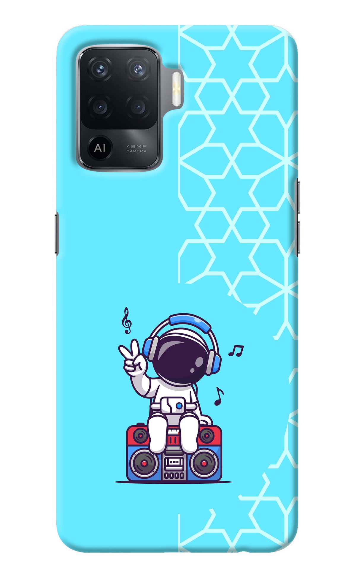 Cute Astronaut Chilling Oppo F19 Pro Back Cover