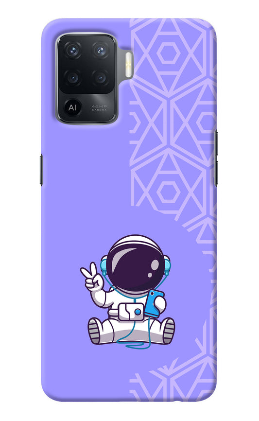 Cute Astronaut Chilling Oppo F19 Pro Back Cover