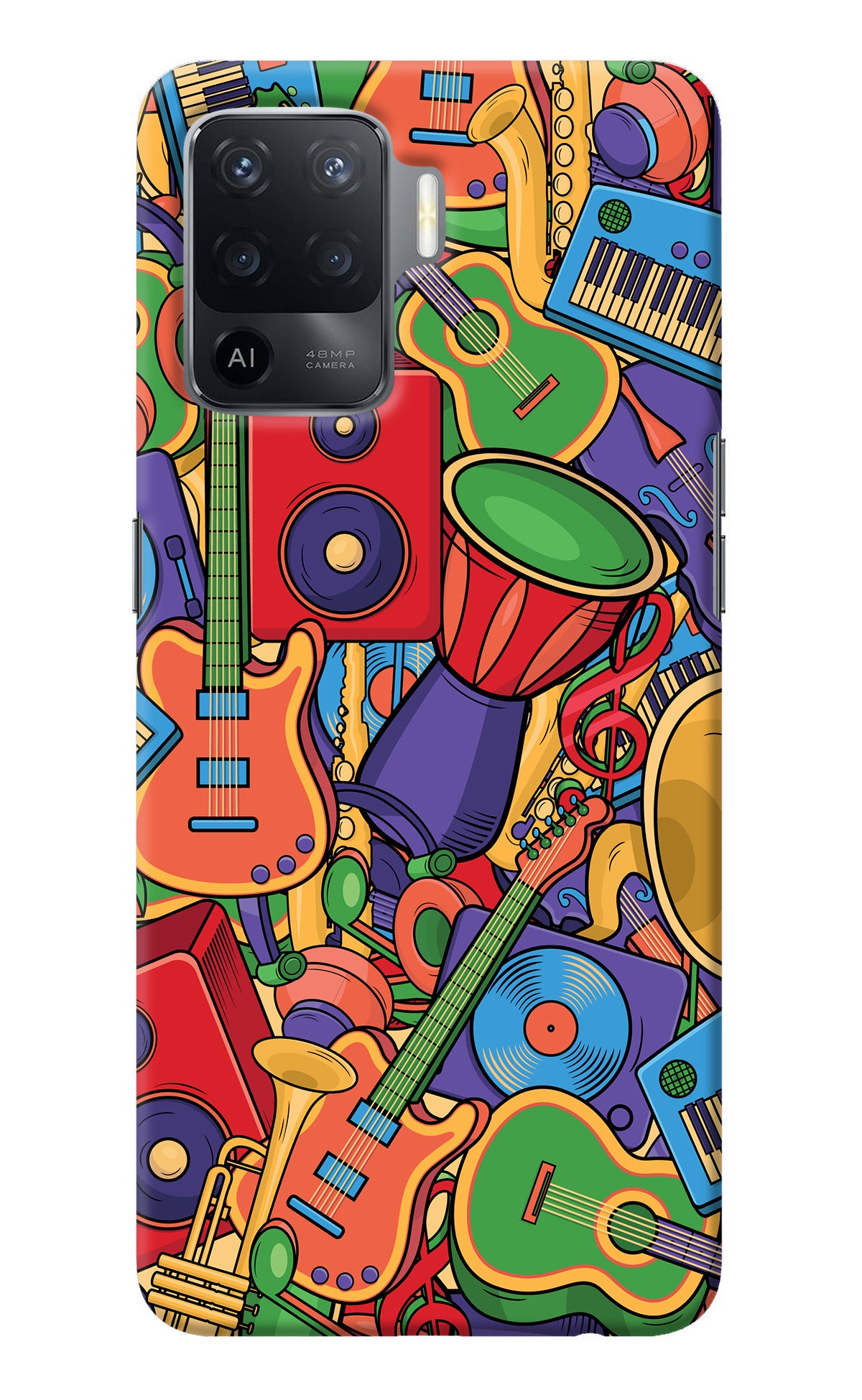 Music Instrument Doodle Oppo F19 Pro Back Cover