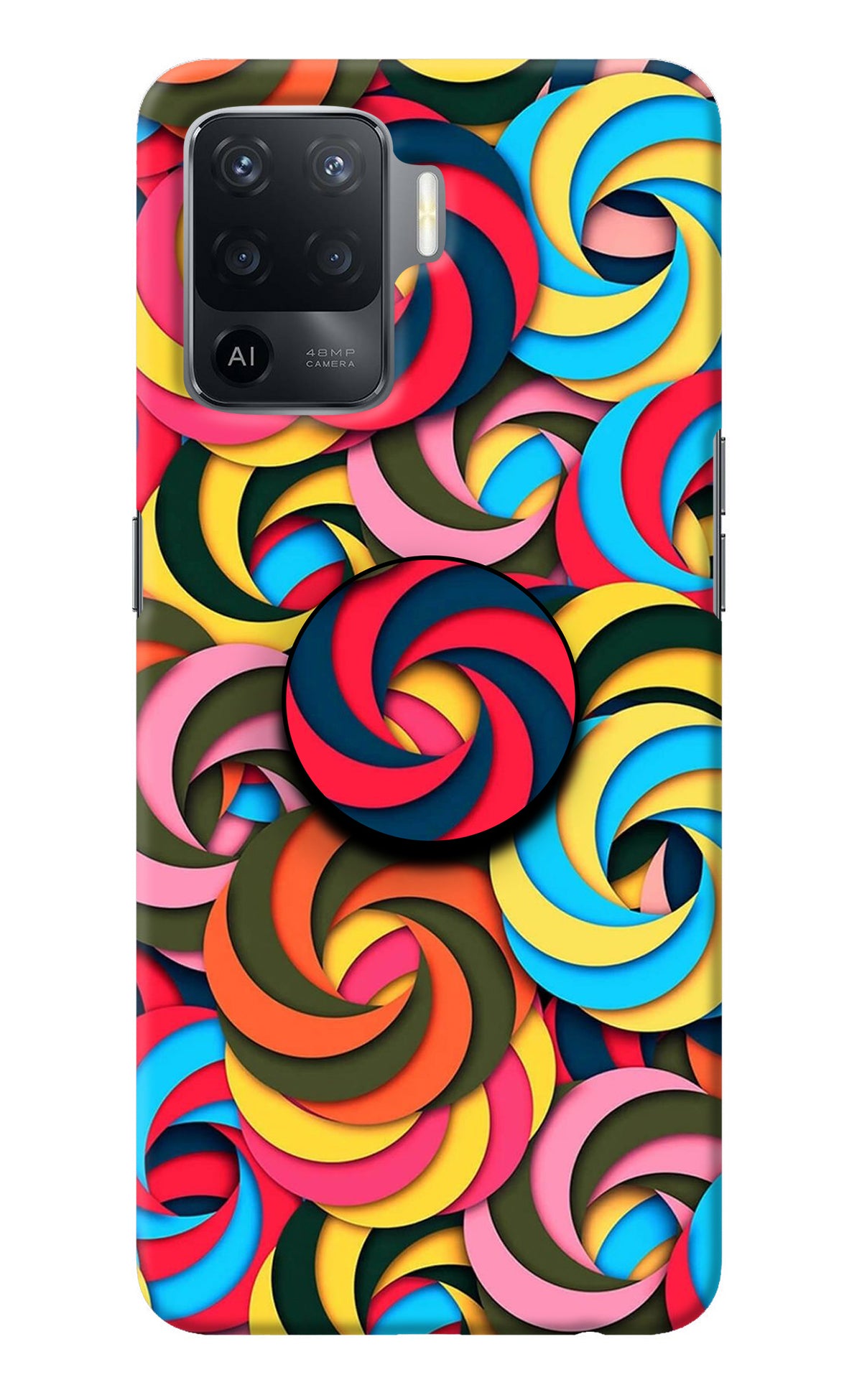 Spiral Pattern Oppo F19 Pro Pop Case