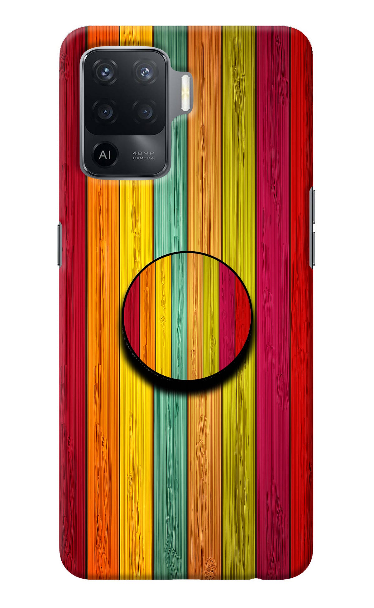 Multicolor Wooden Oppo F19 Pro Pop Case