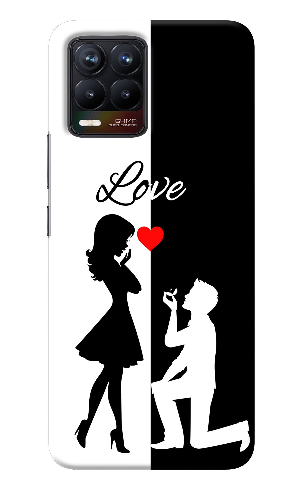 Love Propose Black And White Realme 8/8 Pro (not 5G) Back Cover