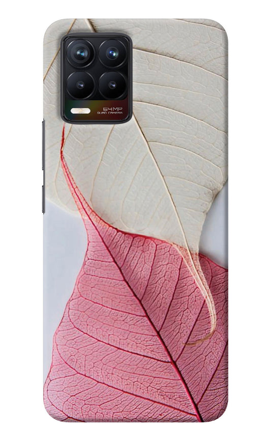 White Pink Leaf Realme 8/8 Pro (not 5G) Back Cover