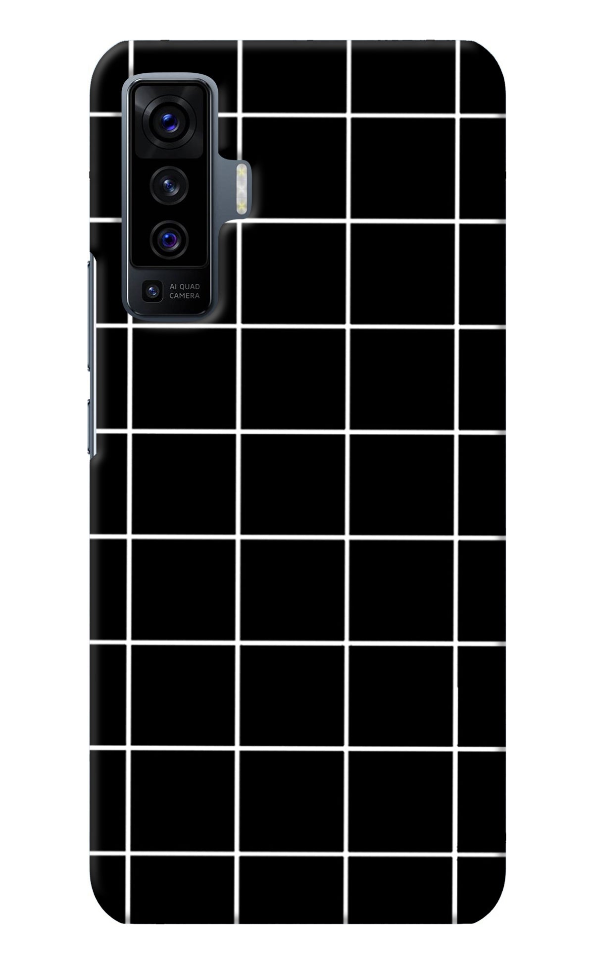 White Grid Vivo X50 Back Cover