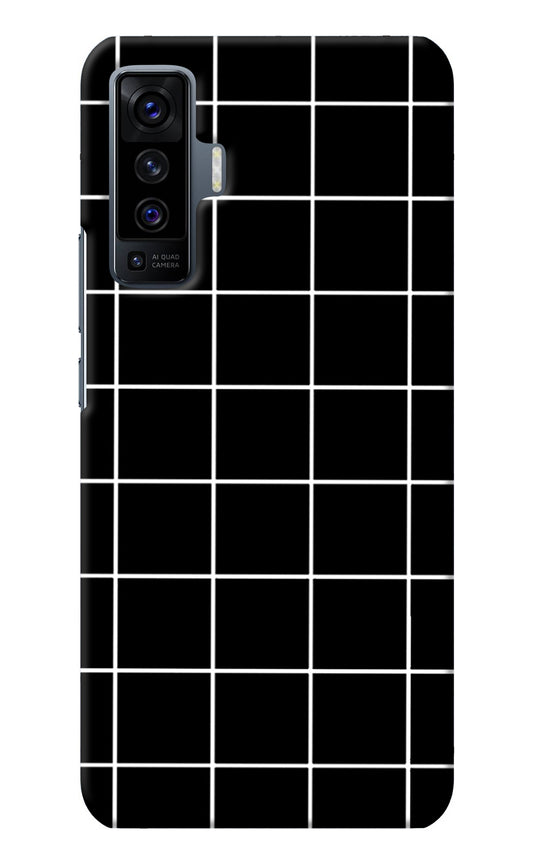 White Grid Vivo X50 Back Cover