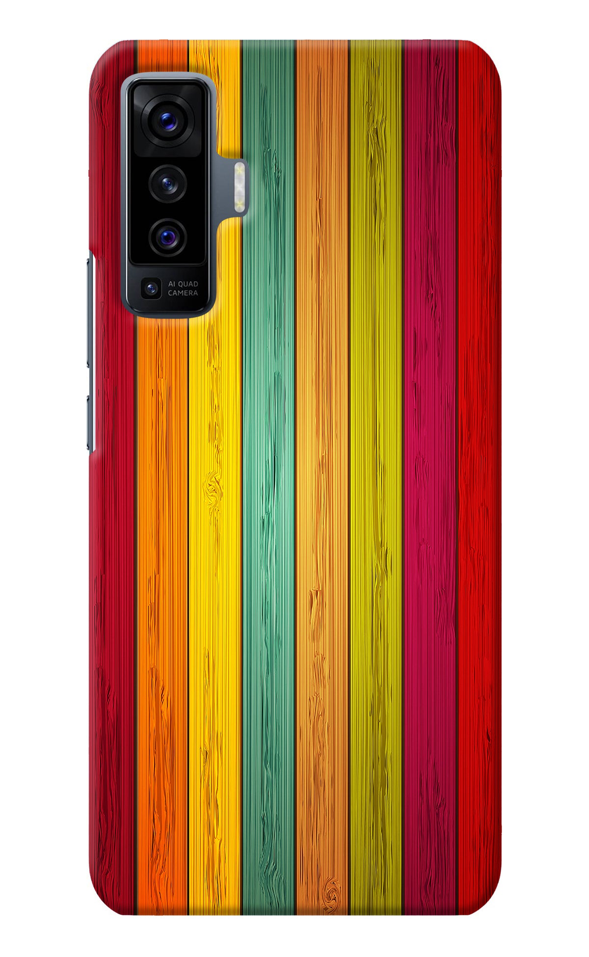 Multicolor Wooden Vivo X50 Back Cover