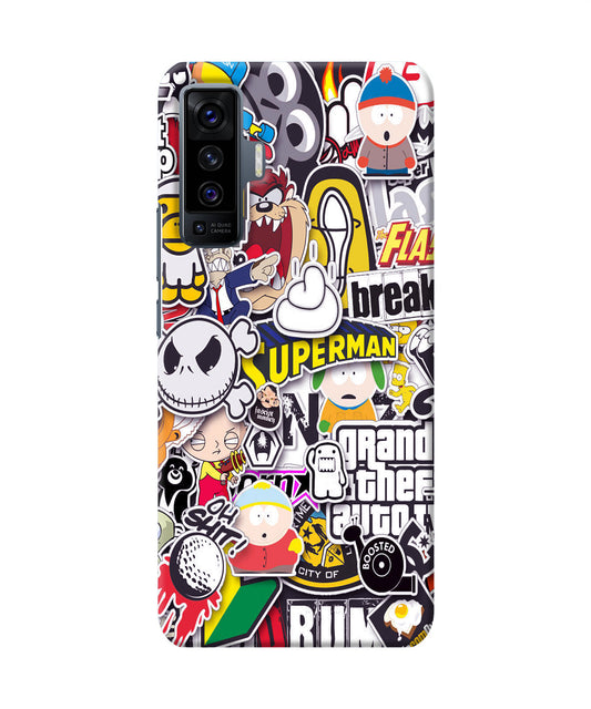 Sticker Bomb Vivo X50 Back Cover