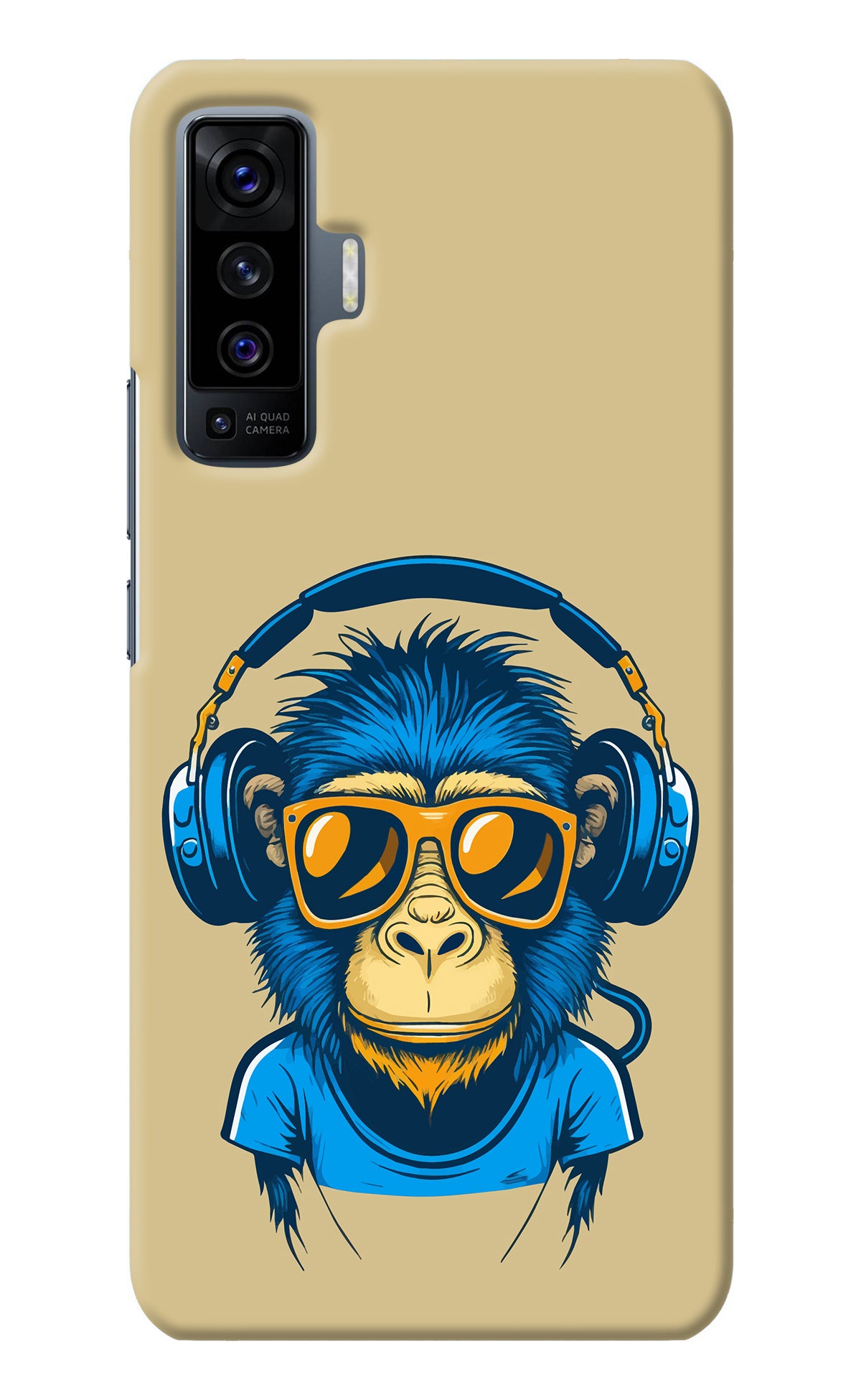 Monkey Headphone Vivo X50 Back Cover