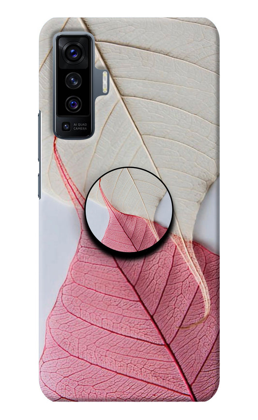 White Pink Leaf Vivo X50 Pop Case