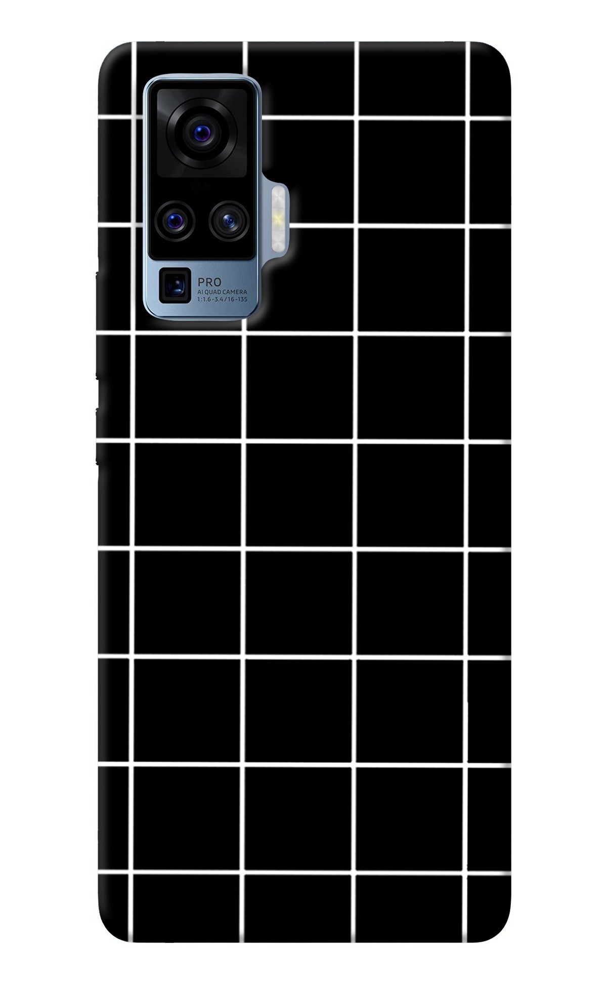 White Grid Vivo X50 Pro Back Cover