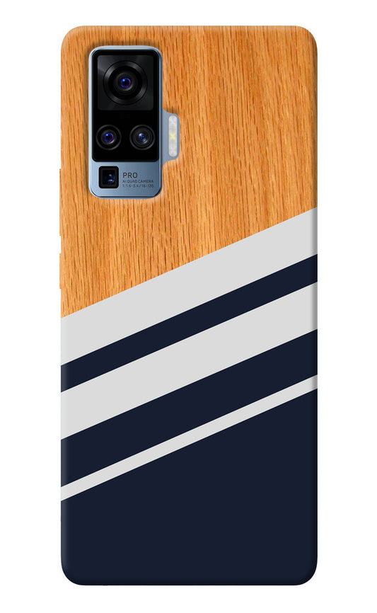 Blue and white wooden Vivo X50 Pro Back Cover