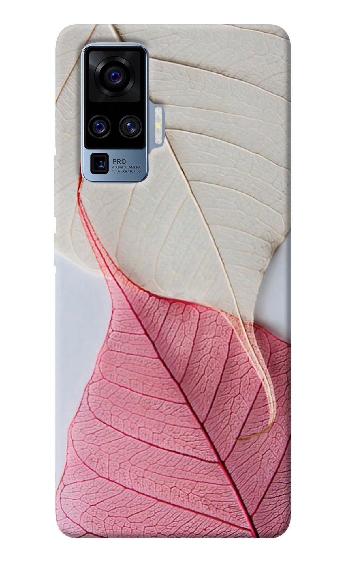 White Pink Leaf Vivo X50 Pro Back Cover