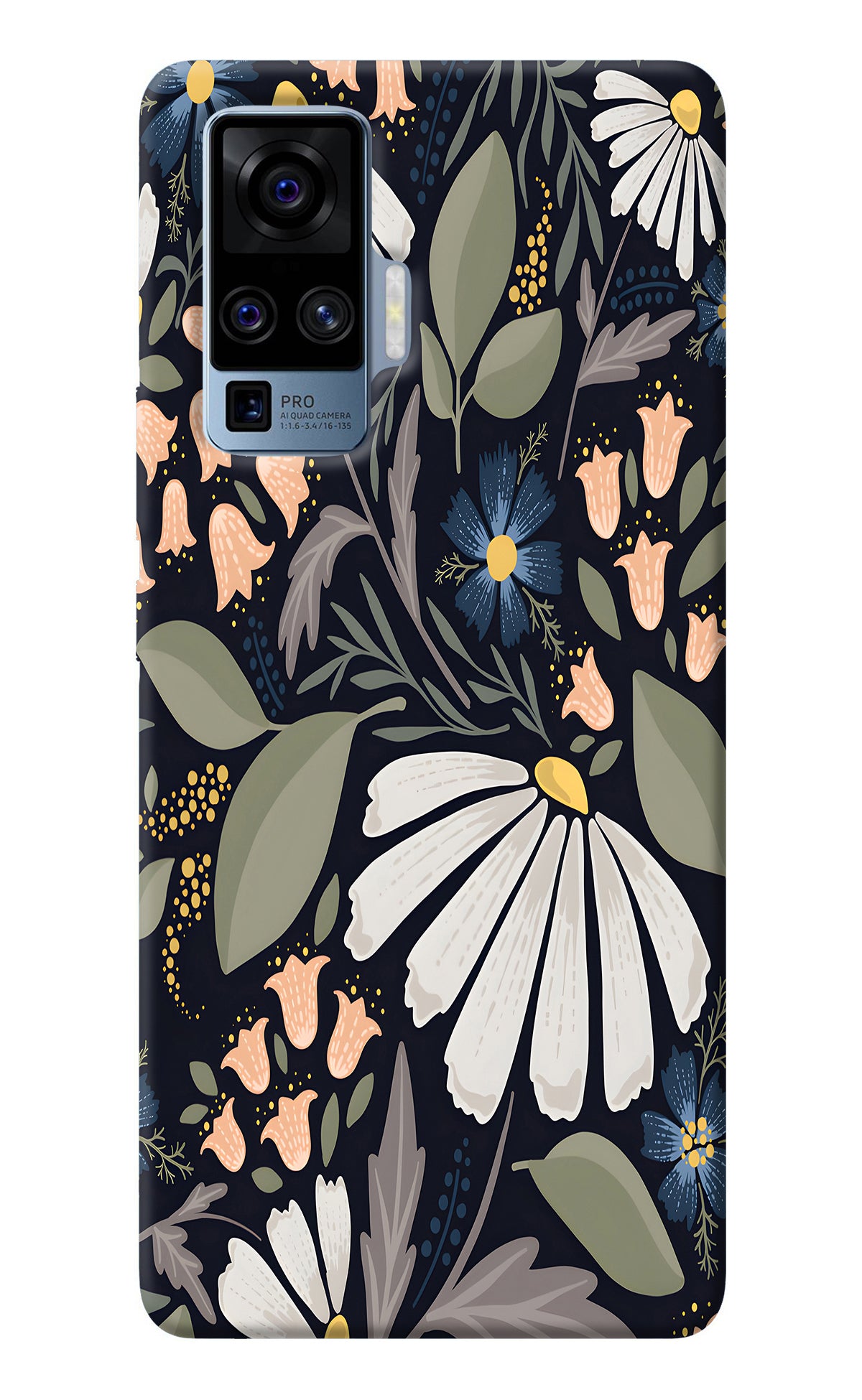 Flowers Art Vivo X50 Pro Back Cover