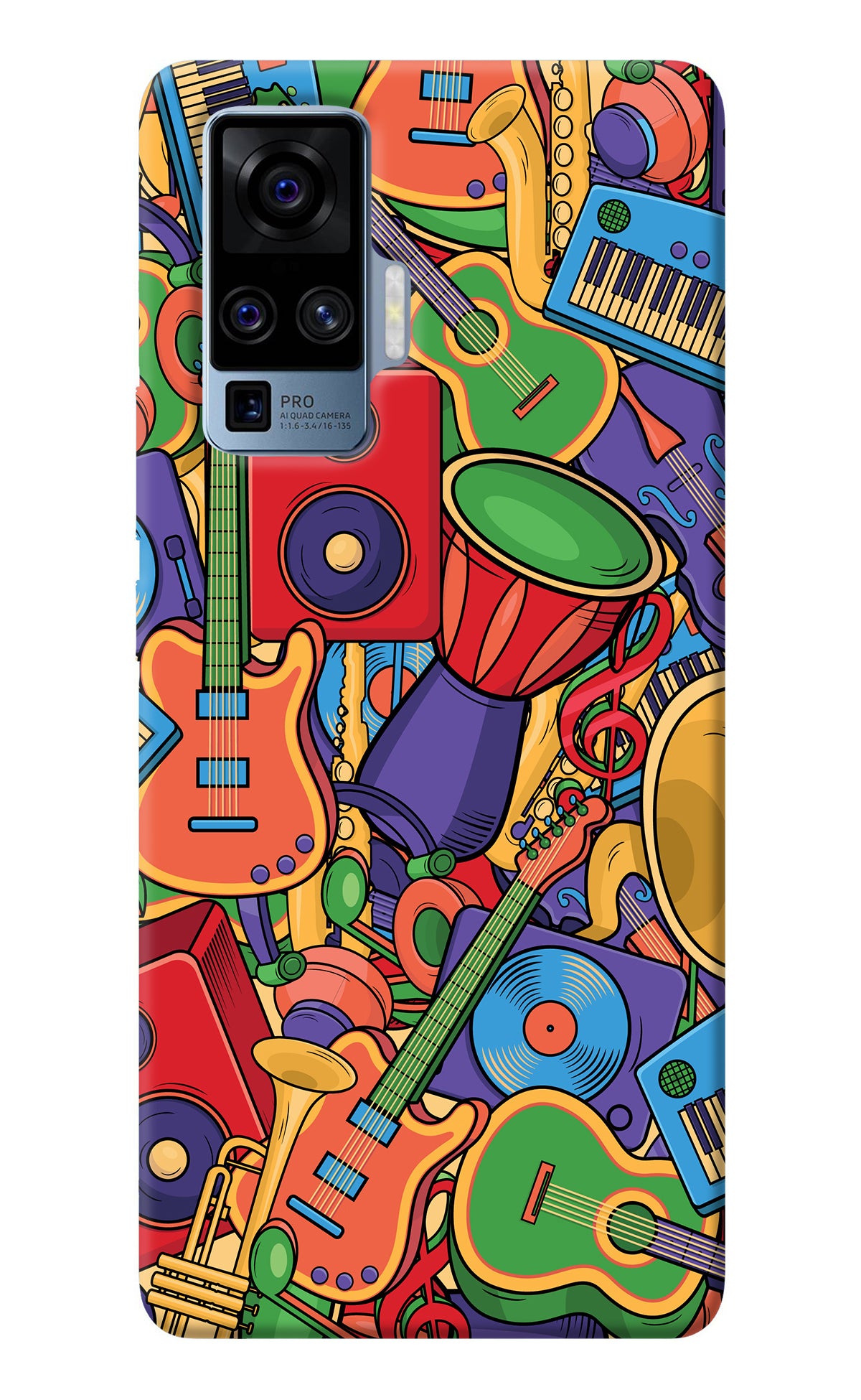 Music Instrument Doodle Vivo X50 Pro Back Cover