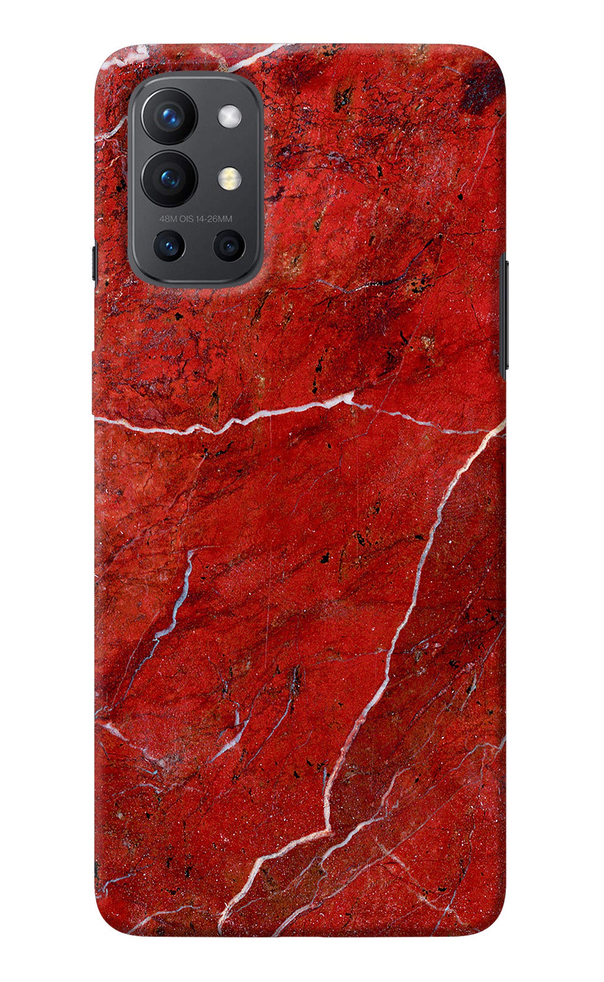 Red Marble Design Oneplus 9R Back Cover