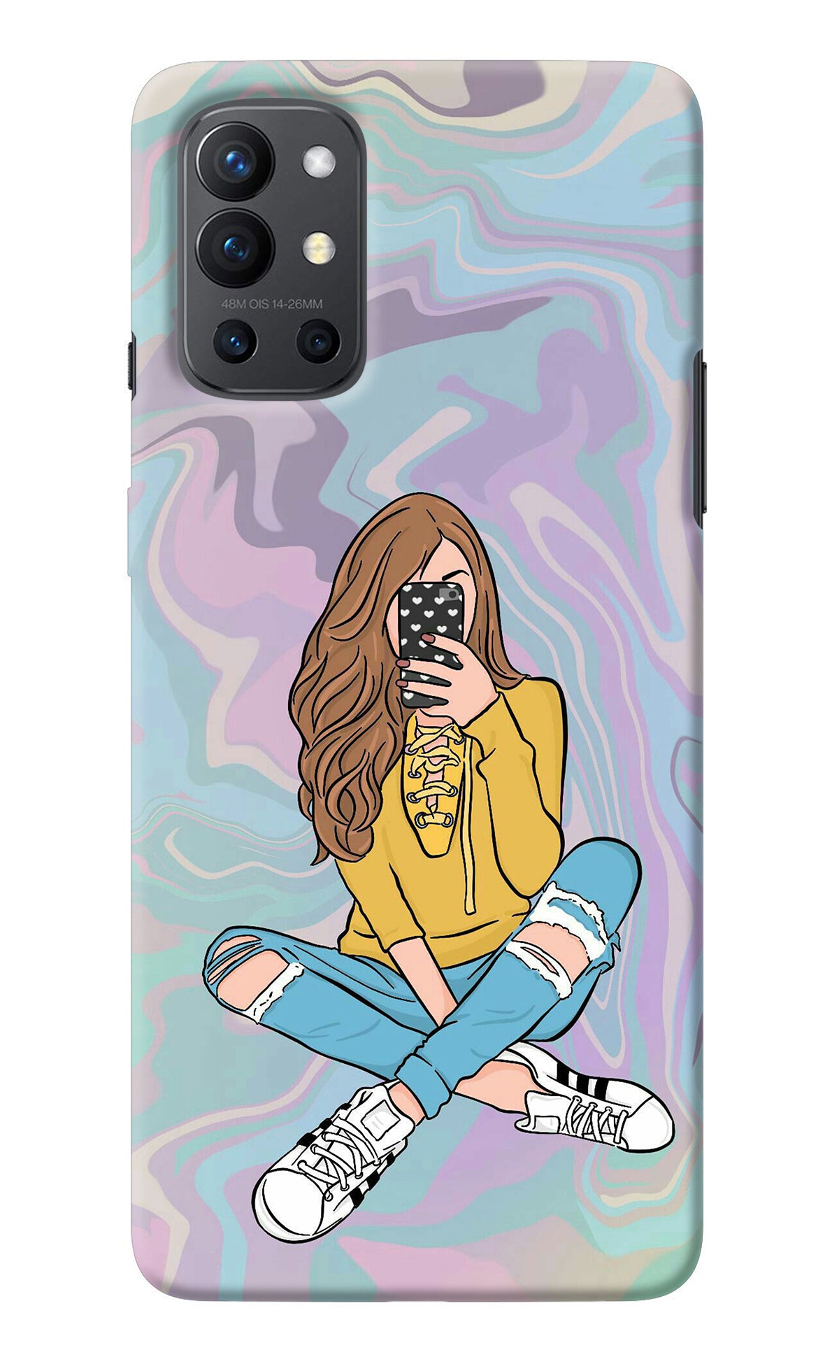 Selfie Girl Oneplus 9R Back Cover