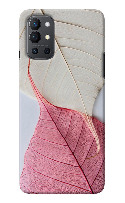 White Pink Leaf Oneplus 9R Back Cover