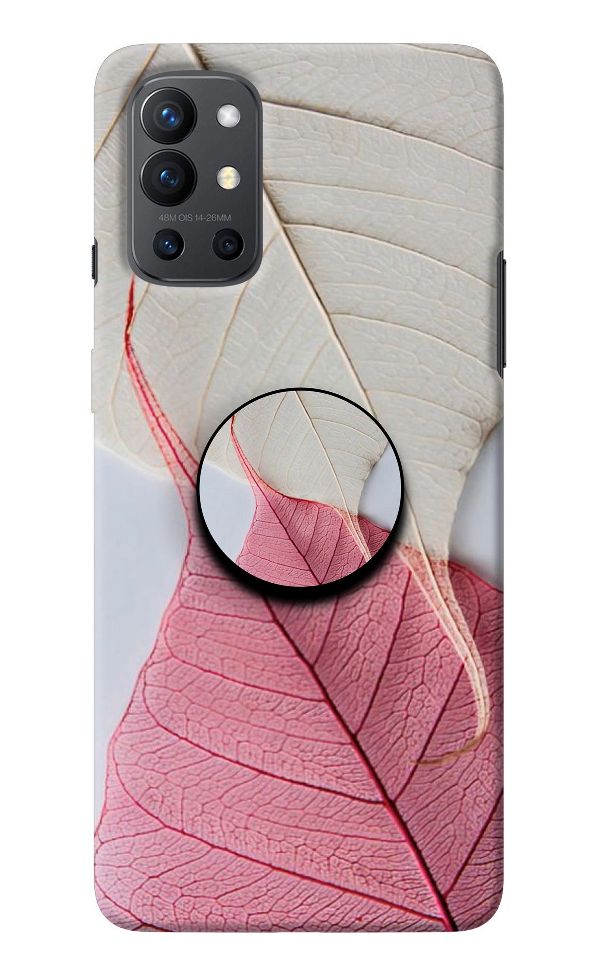 White Pink Leaf Oneplus 9R Pop Case