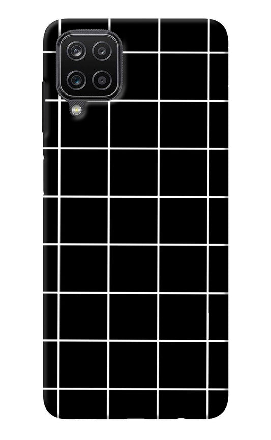 White Grid Samsung M12/F12 Back Cover