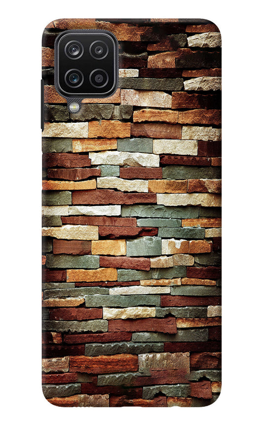 Bricks Pattern Samsung M12/F12 Back Cover