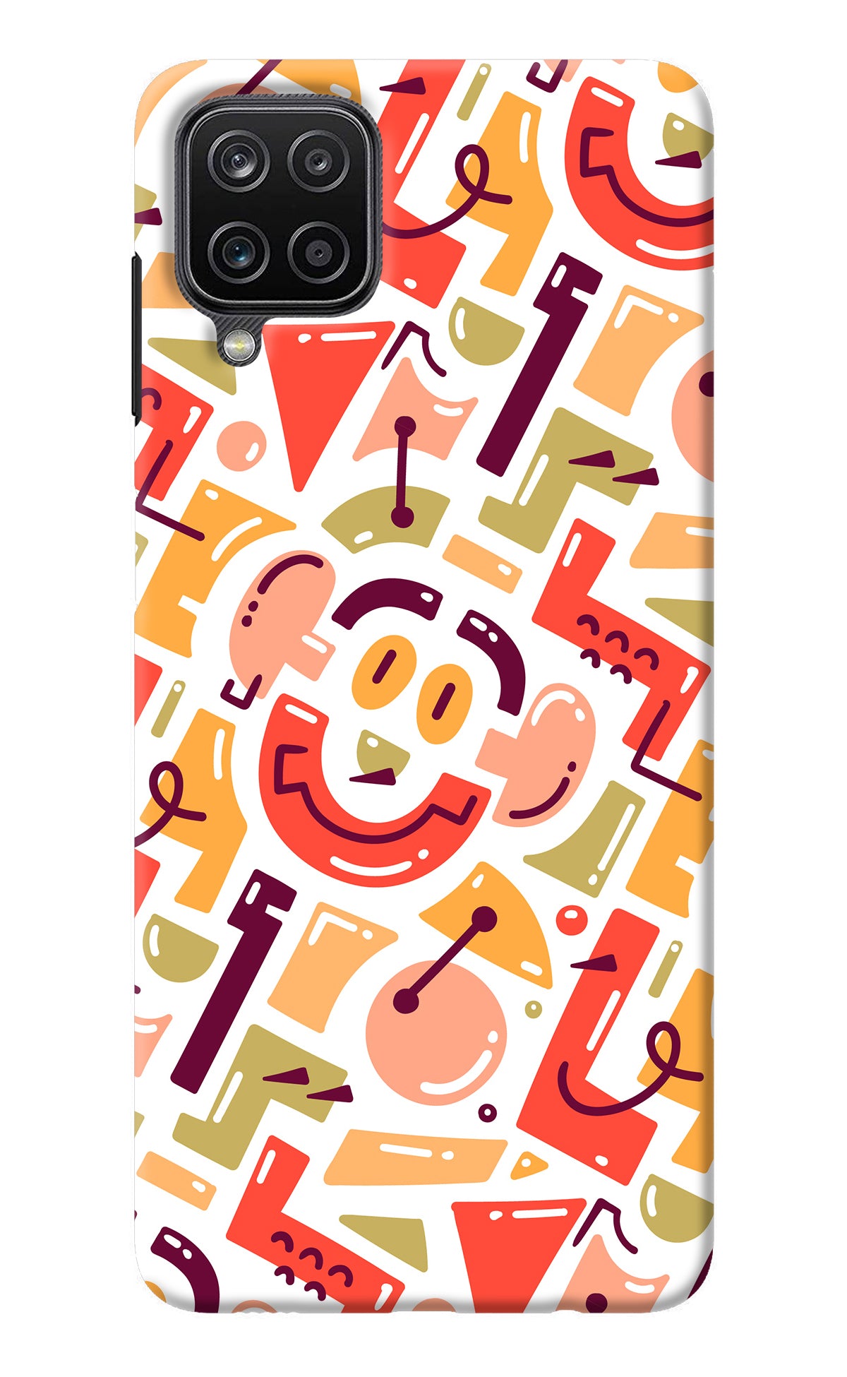 Doodle Pattern Samsung M12/F12 Back Cover