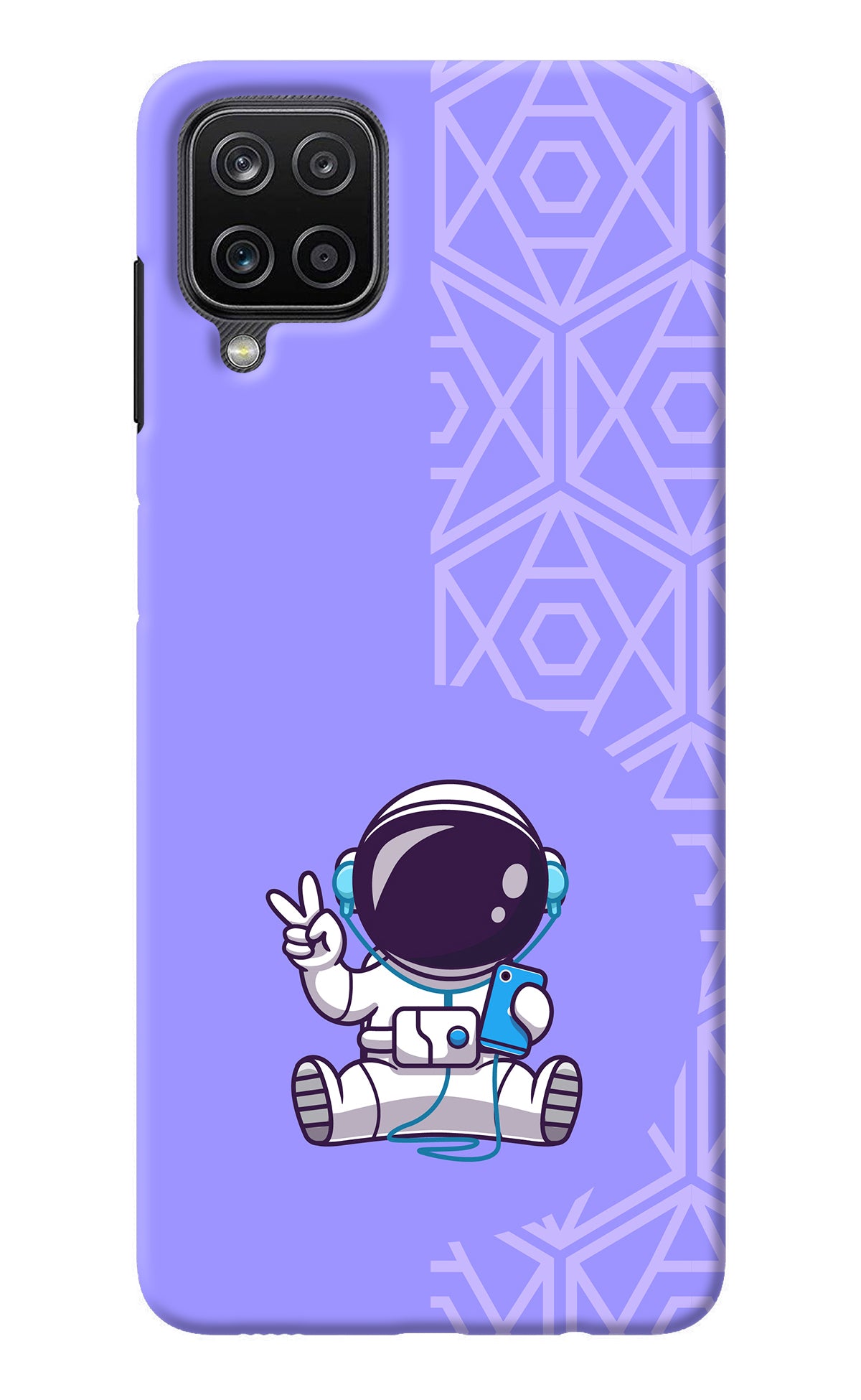 Cute Astronaut Chilling Samsung M12/F12 Back Cover