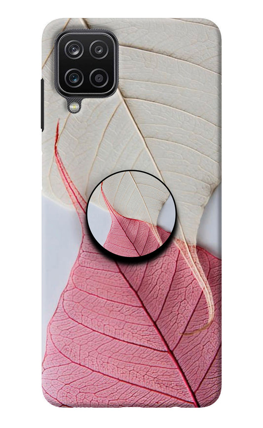 White Pink Leaf Samsung M12/F12 Pop Case