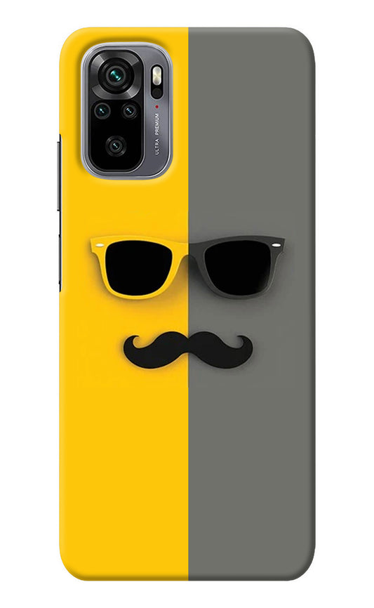 Sunglasses with Mustache Redmi Note 10/10S Back Cover