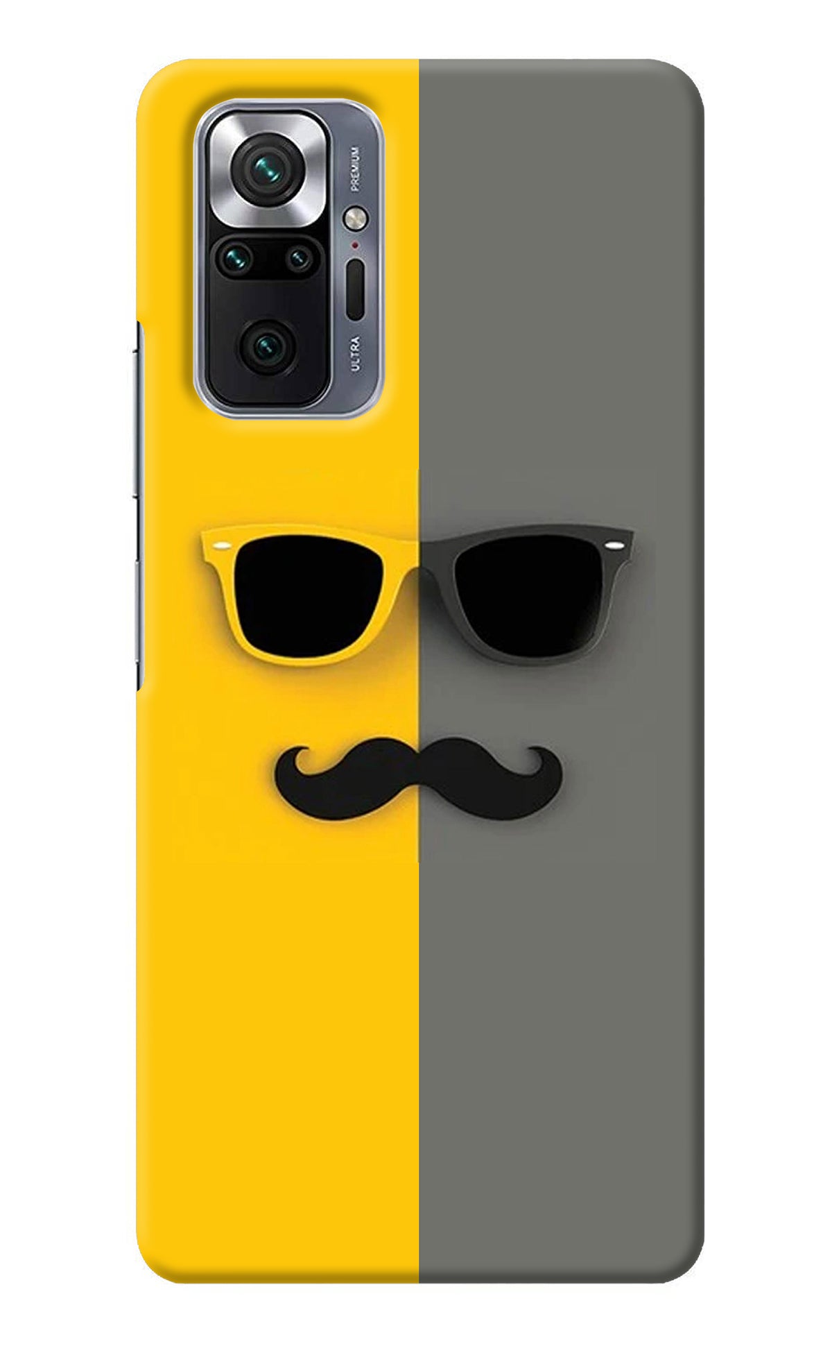 Sunglasses with Mustache Redmi Note 10 Pro Back Cover