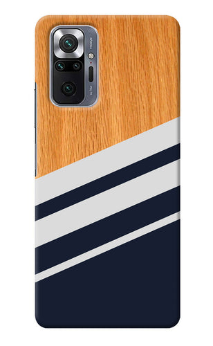 Blue and white wooden Redmi Note 10 Pro Back Cover