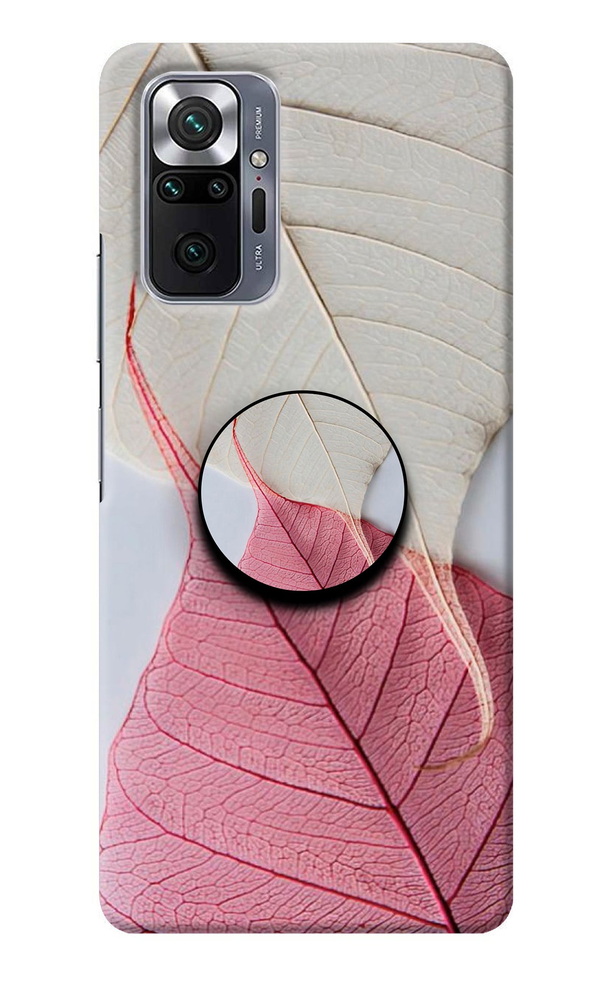 White Pink Leaf Redmi Note 10 Pro Pop Case