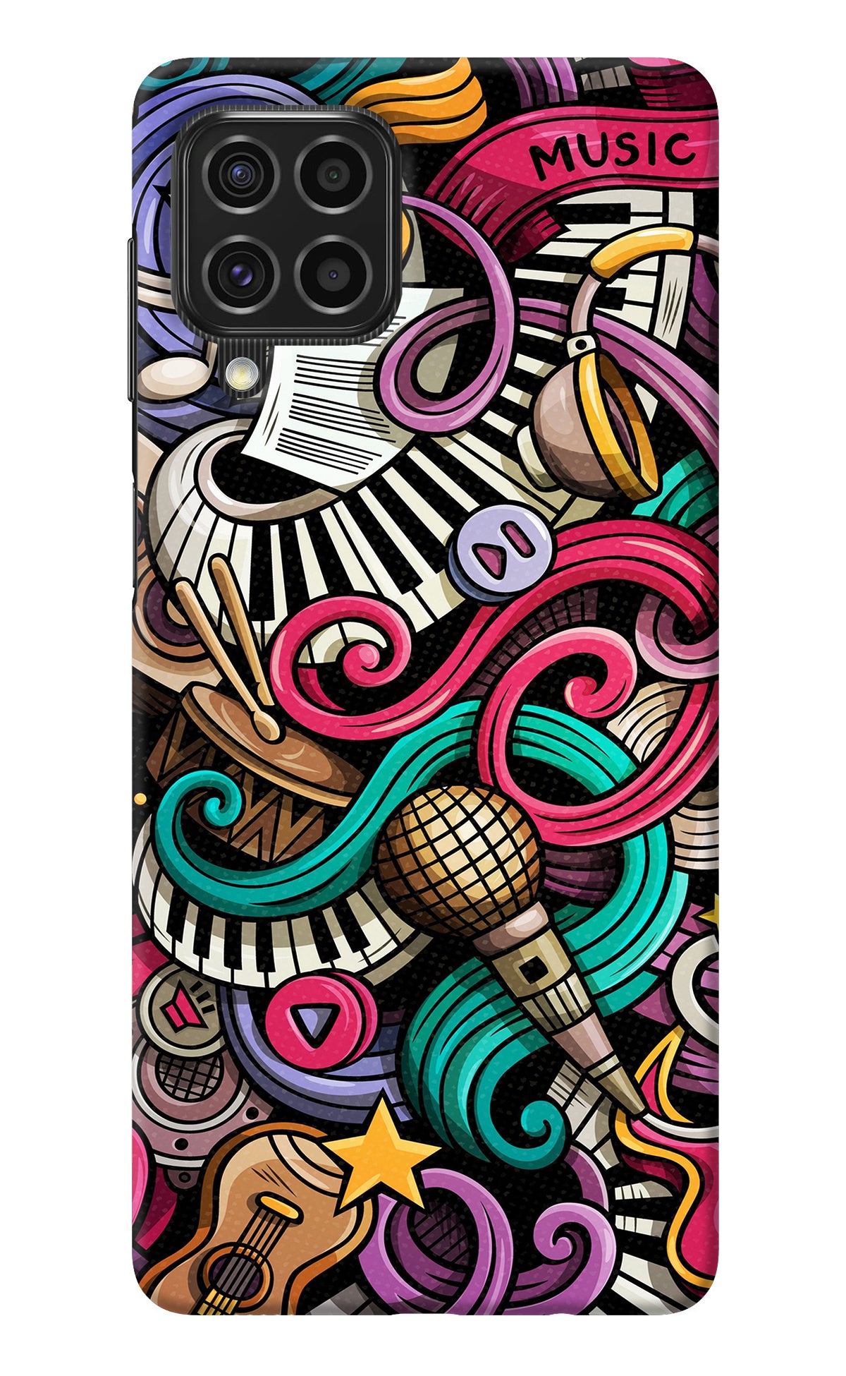 Music Abstract Samsung F62 Back Cover