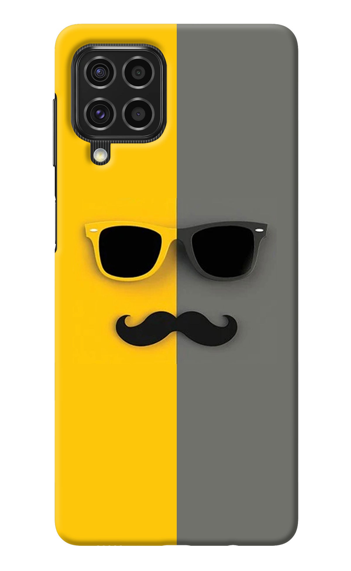 Sunglasses with Mustache Samsung F62 Back Cover