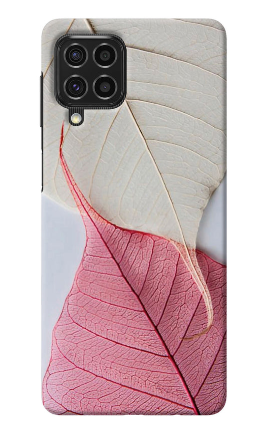 White Pink Leaf Samsung F62 Back Cover