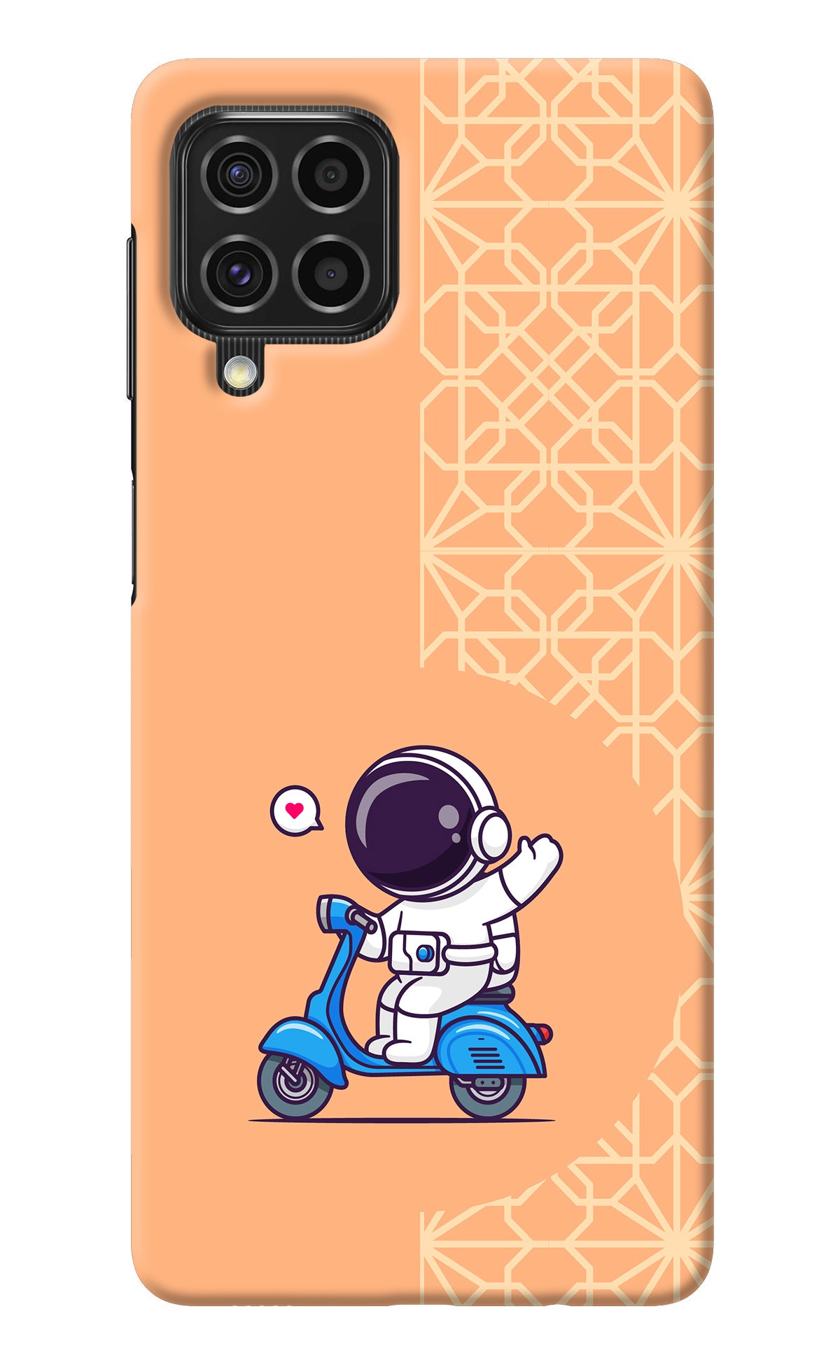 Cute Astronaut Riding Samsung F62 Back Cover