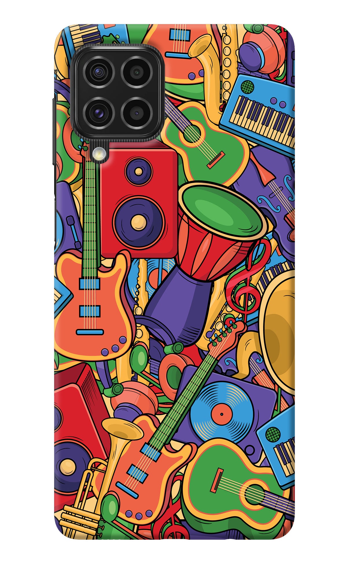 Music Instrument Doodle Samsung F62 Back Cover