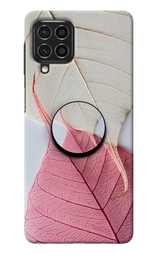 White Pink Leaf Samsung F62 Pop Case
