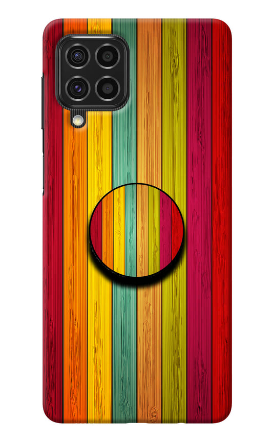 Multicolor Wooden Samsung F62 Pop Case