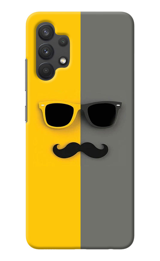 Sunglasses with Mustache Samsung A32 4G Back Cover
