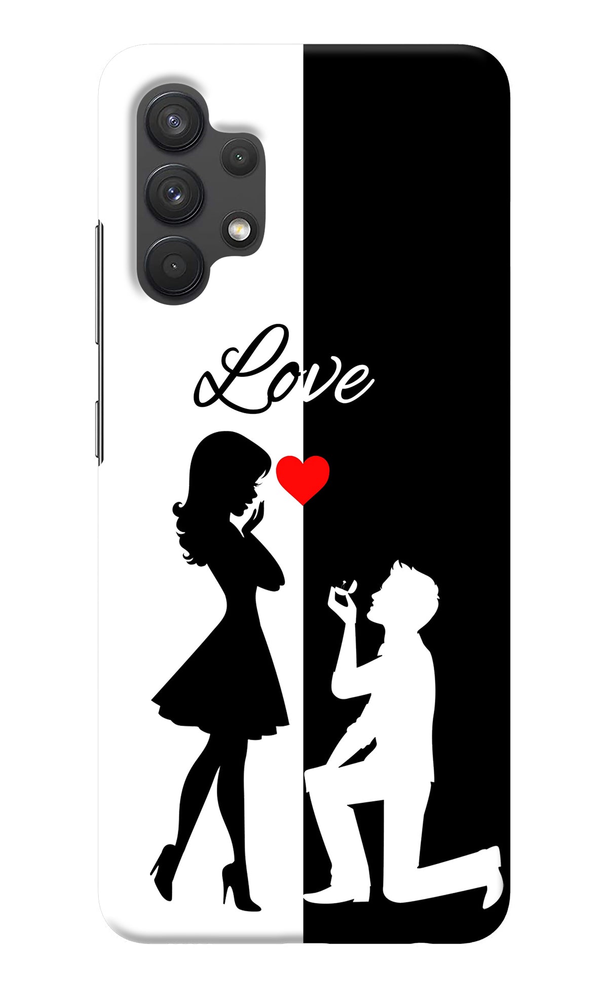 Love Propose Black And White Samsung A32 4G Back Cover