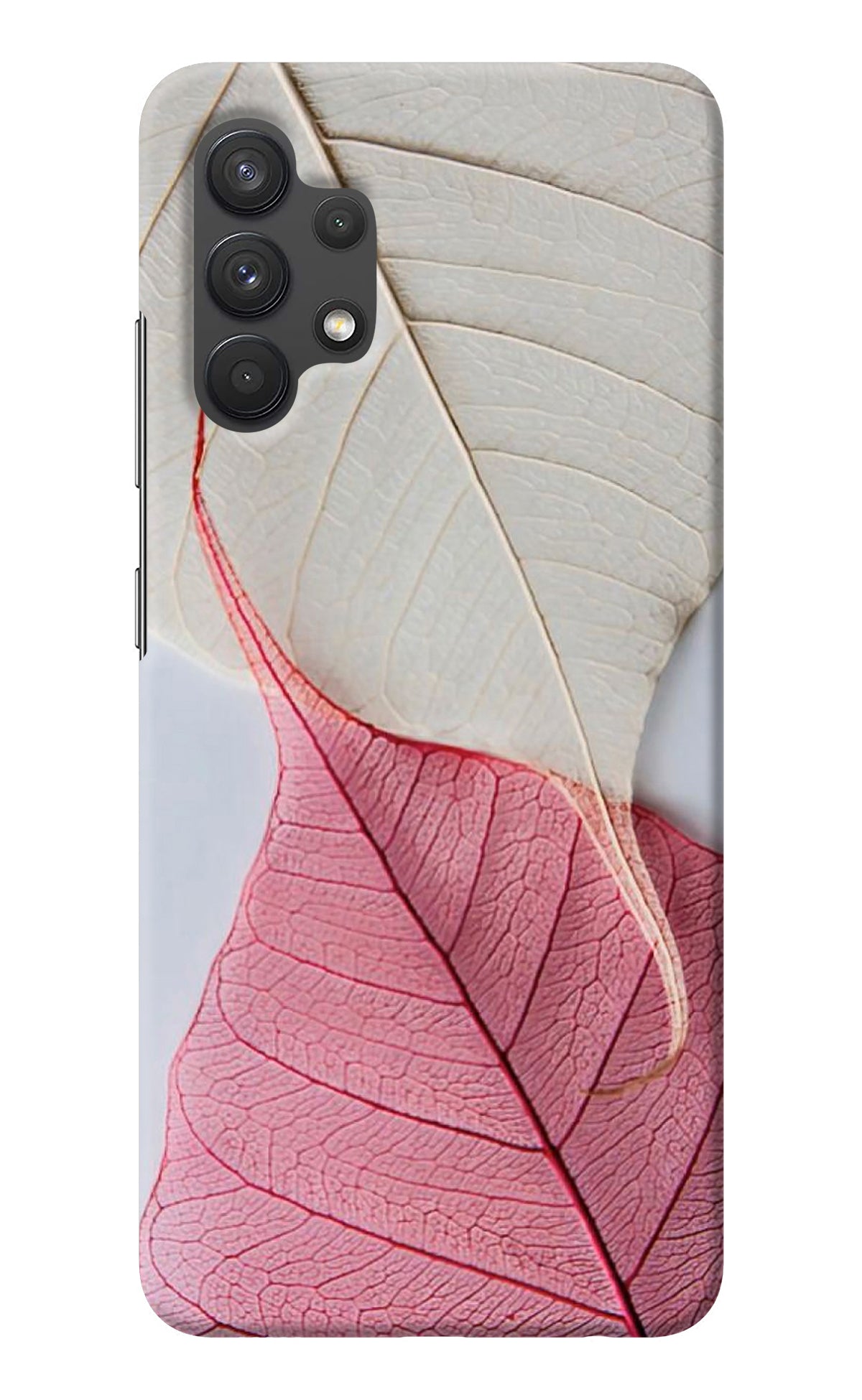 White Pink Leaf Samsung A32 4G Back Cover