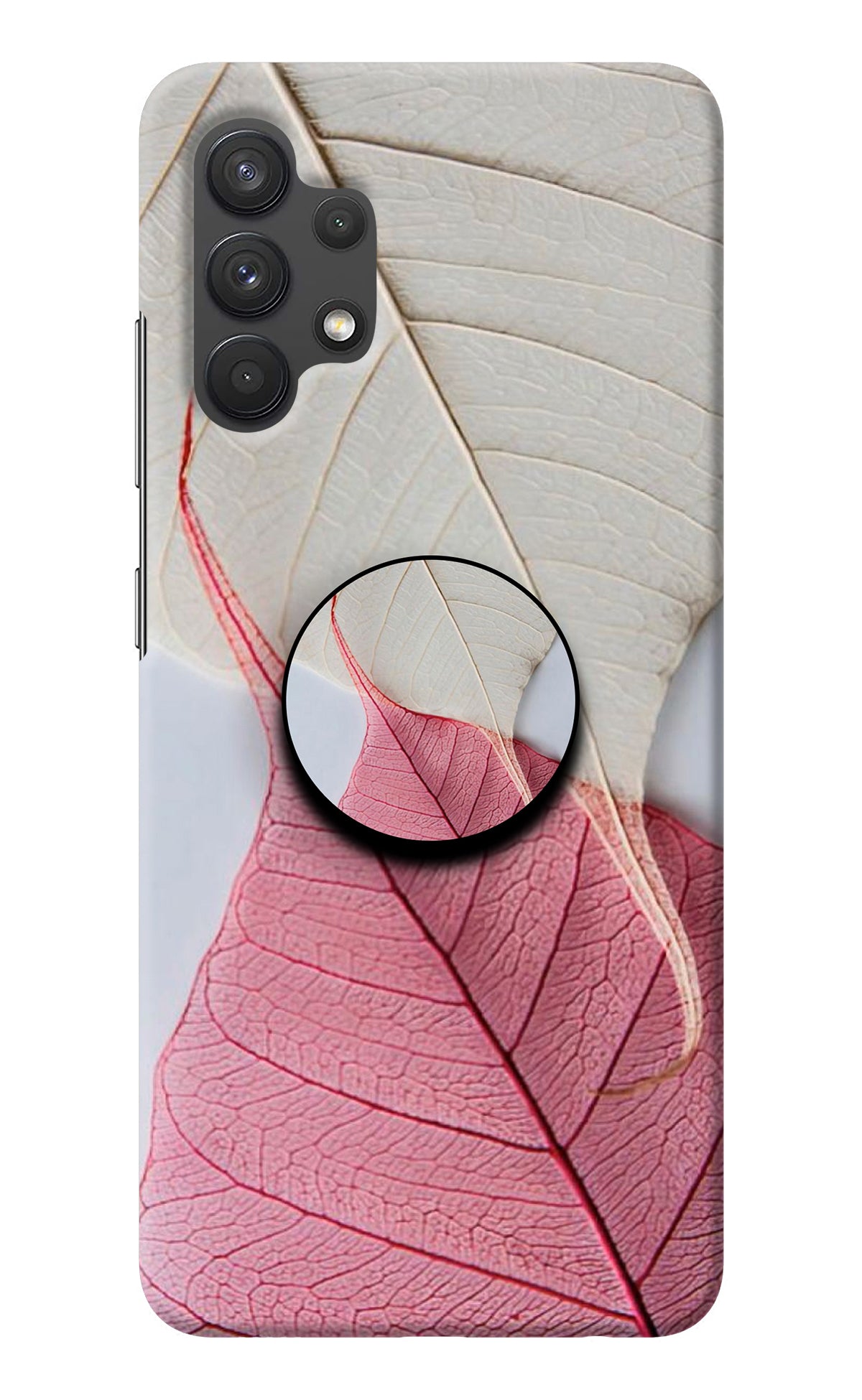 White Pink Leaf Samsung A32 4G Pop Case