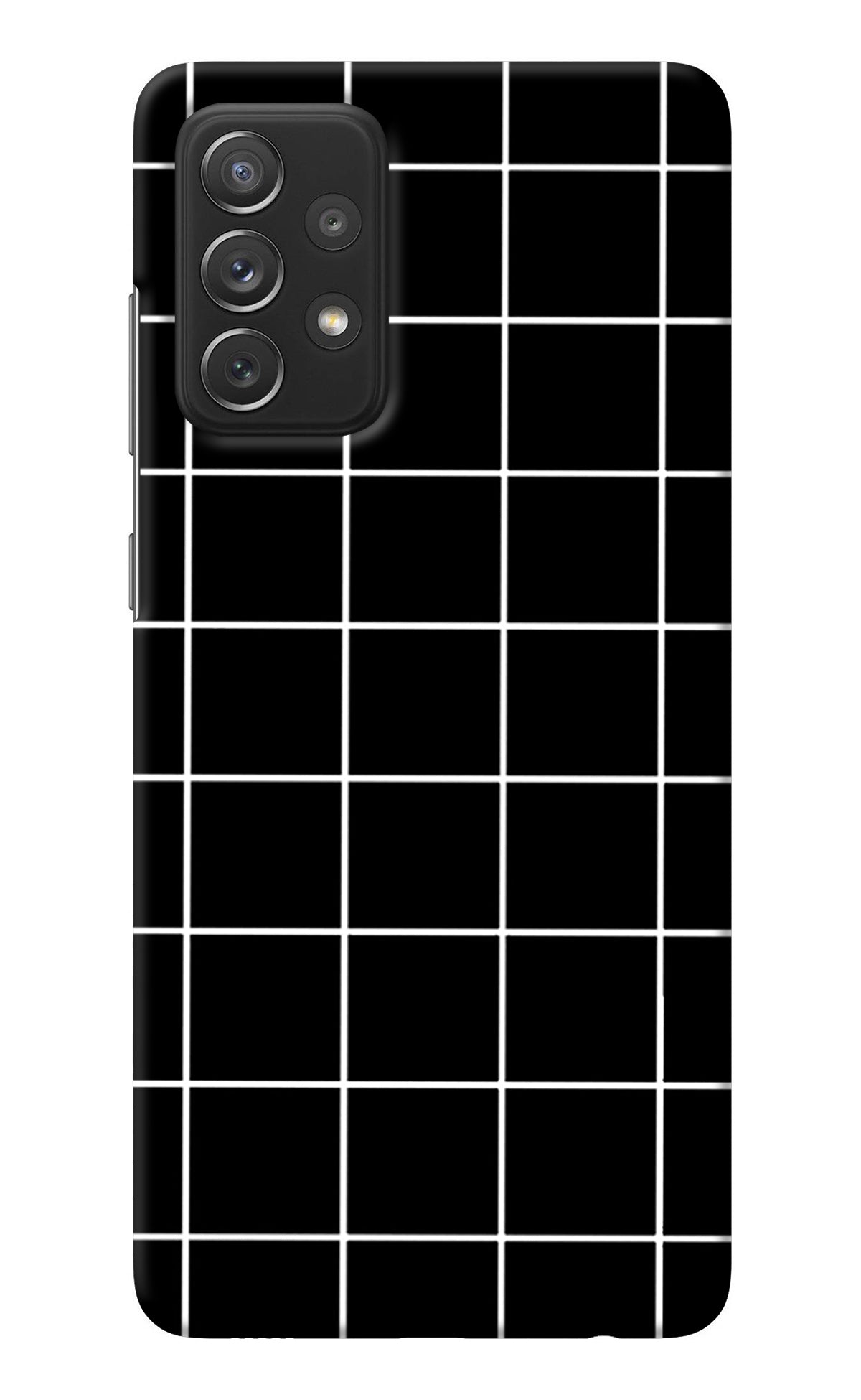 White Grid Samsung A72 Back Cover