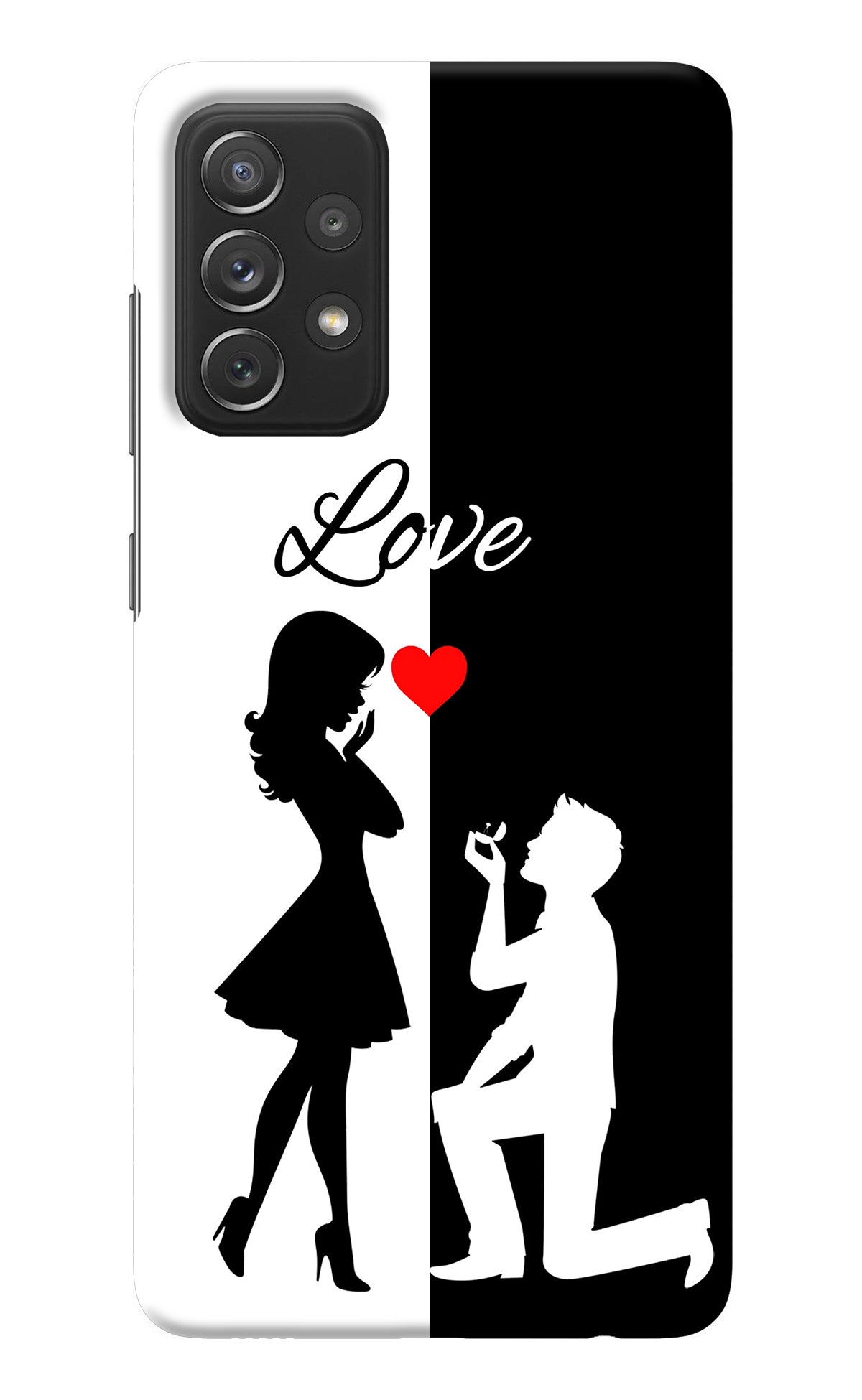 Love Propose Black And White Samsung A72 Back Cover