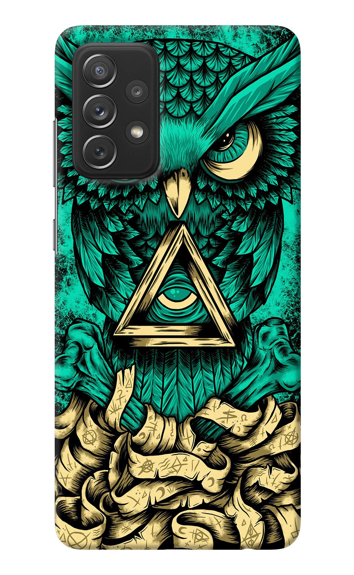 Green Owl Samsung A72 Back Cover