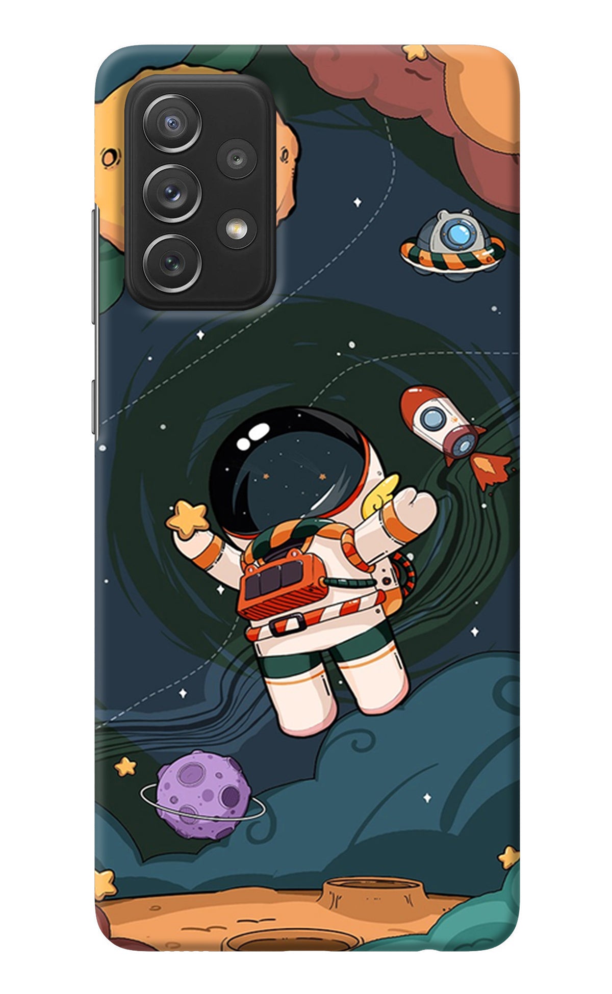 Cartoon Astronaut Samsung A72 Back Cover