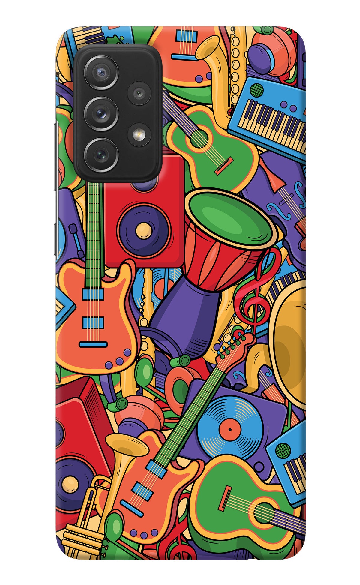 Music Instrument Doodle Samsung A72 Back Cover